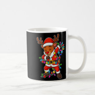Christmas Reindeer Dabbing Lights Santa Xmas For M Coffee Mug