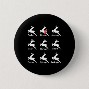 Christmas Reindeer Dancer Ballet Ballerina Dance T 6 Cm Round Badge