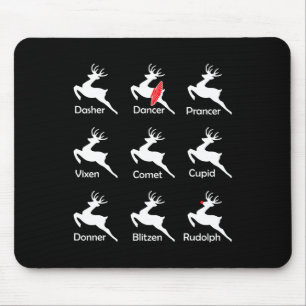 Christmas Reindeer Dancer Ballet Ballerina Dance T Mouse Mat