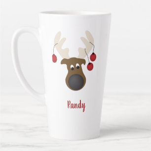 Christmas Reindeer Deer Personalised 17oz Latte Mug