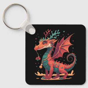 Christmas Reindeer Dragon Abstract Stylish Cartoon Key Ring