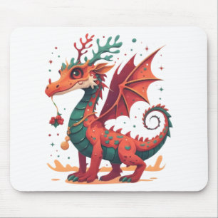 Christmas Reindeer Dragon Abstract Stylish Cartoon Mouse Mat