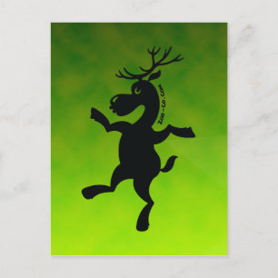 Christmas Reindeer Exercising Holiday Postcard