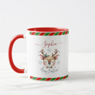 Christmas reindeer Face Holiday Gifts Mug