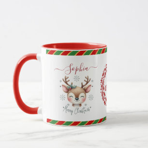 Christmas reindeer Face Holiday Gifts Mug