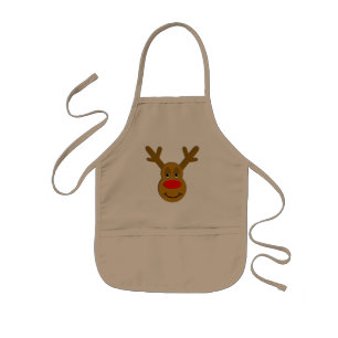 Christmas Reindeer Face Kids Apron