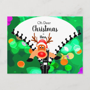 Christmas Reindeer Fun Holiday Personal Postcard