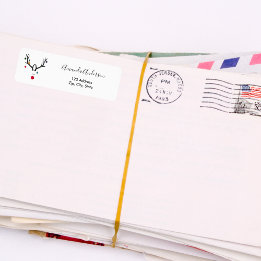 Christmas reindeer funny modern address return