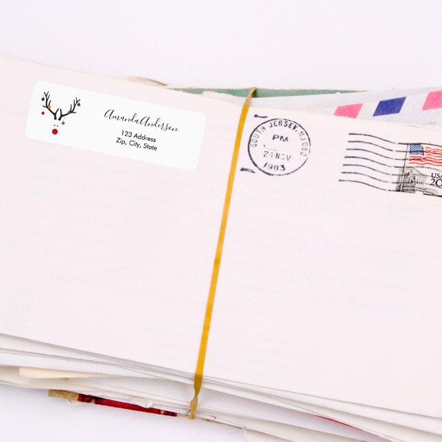 Christmas reindeer funny modern address return (Creator Uploaded)