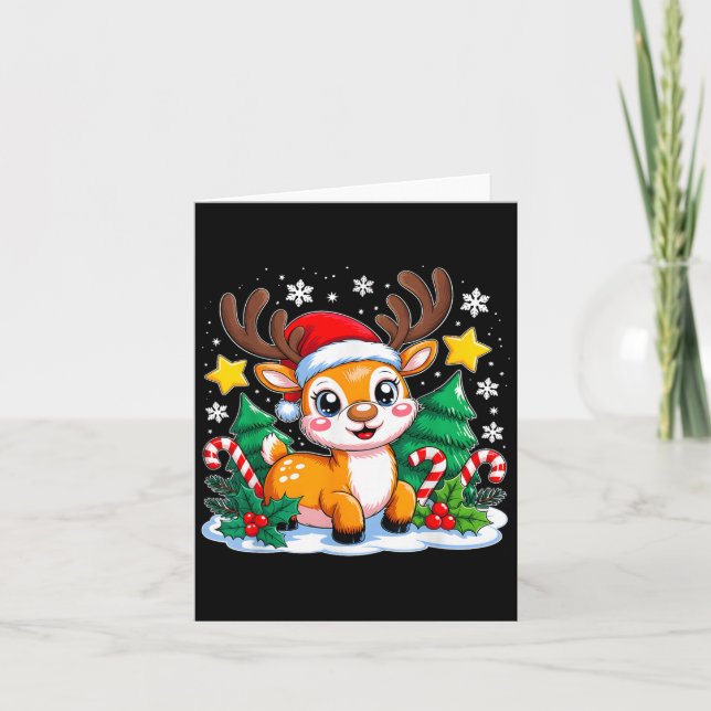 Christmas Reindeer Funny Xmas Squad Boys Girls Tod Card (Front)