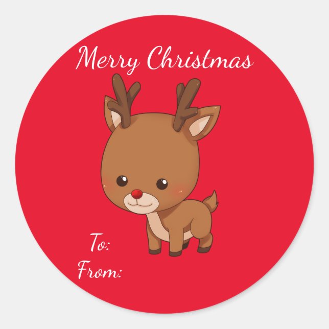 Christmas Reindeer Gift Tag (Front)
