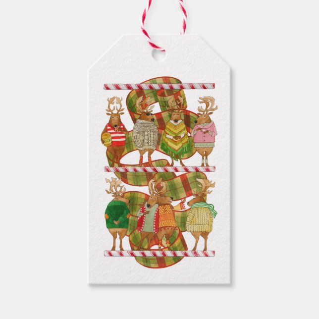 CHRISTMAS REINDEER Gift Tags (Front)
