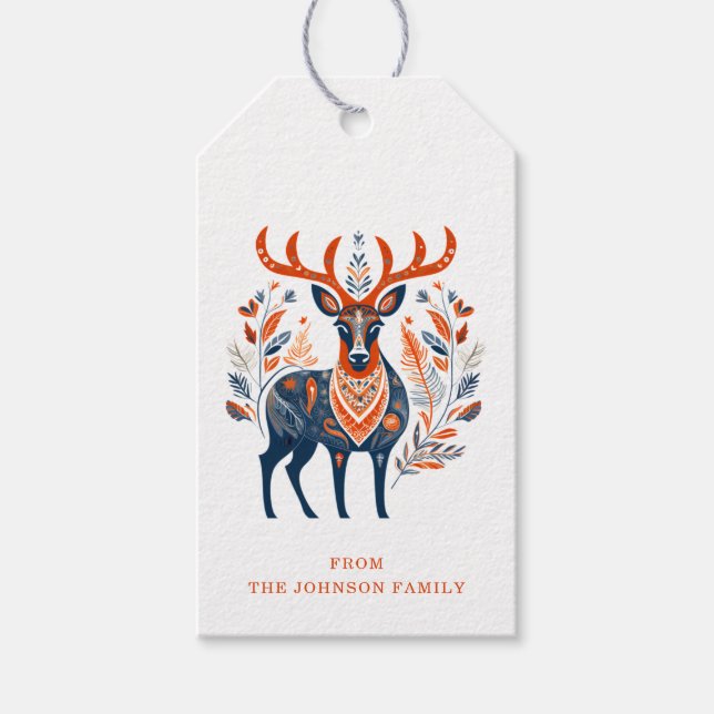 Christmas Reindeer Gift Tags (Front)