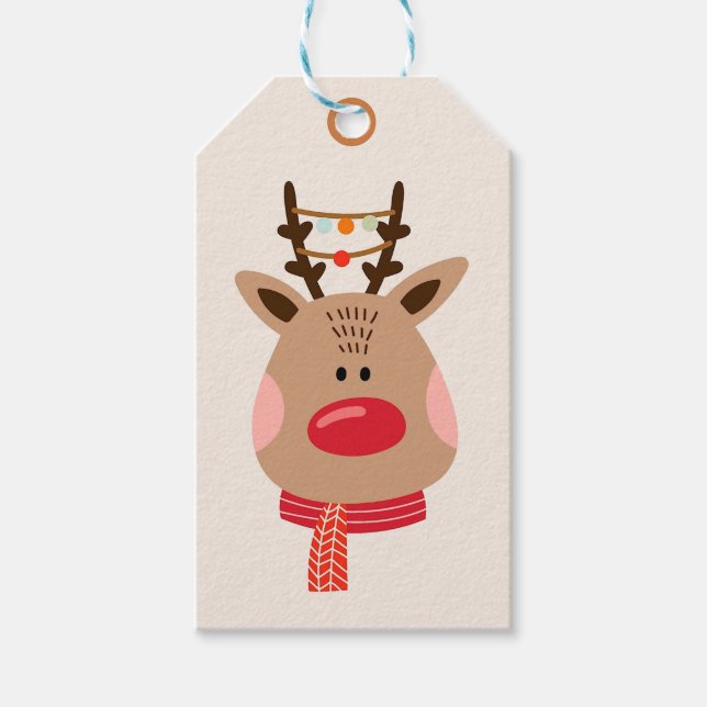 Christmas Reindeer Gift Tags (Front)
