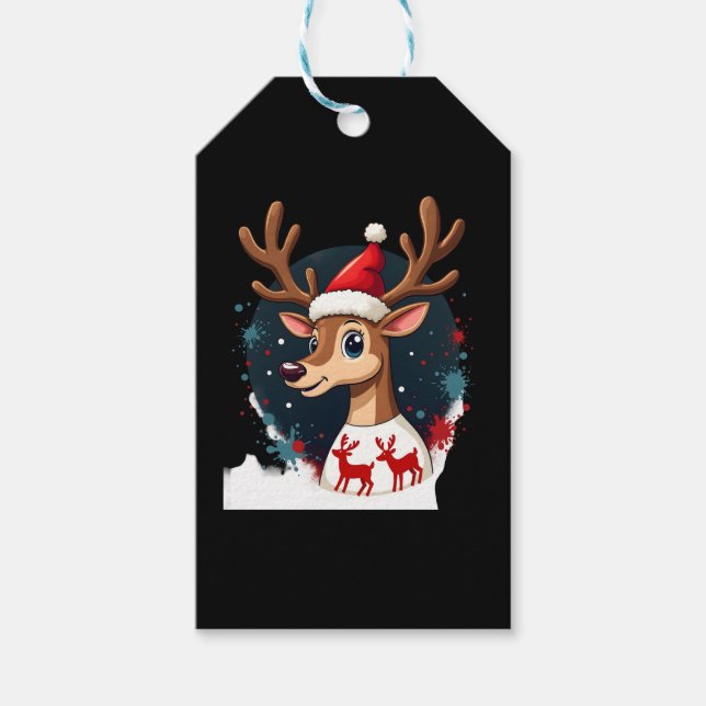 christmas Reindeer Gift Tags (Front)