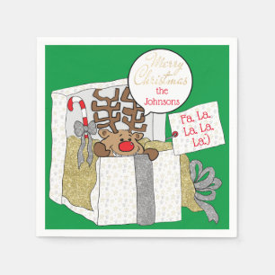 Christmas Reindeer Giftbox Napkin
