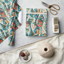 Christmas Reindeer & Gingerbread Seamless Wrapping