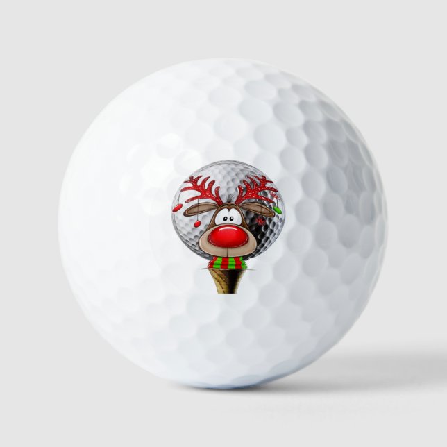 Christmas Reindeer  Golf Balls (Front)