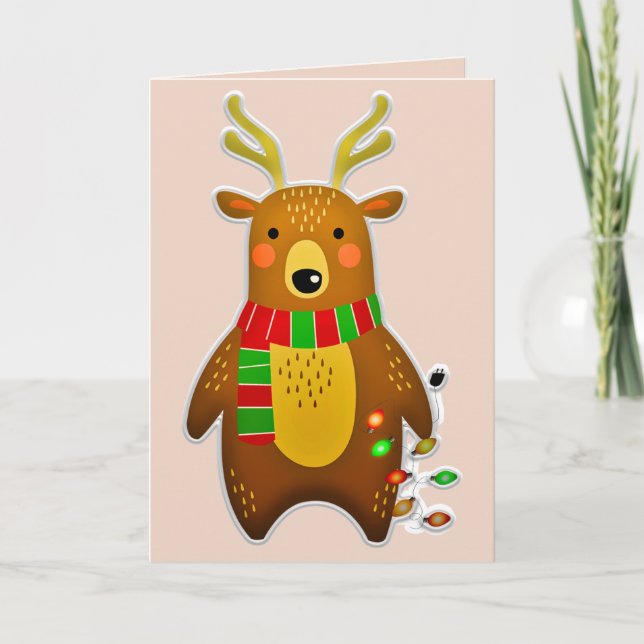 christmas reindeer greeting card (Front)