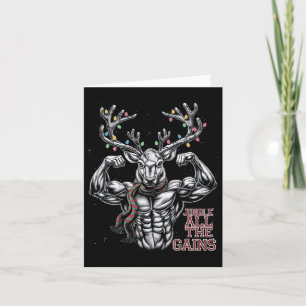 Christmas Reindeer Gym Workout Jingle All The Gain Card