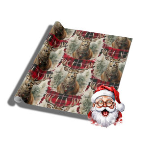 Christmas reindeer highlander red wrapping paper