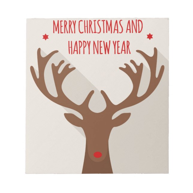 Christmas reindeer hip cool elk modern notepad (Front)