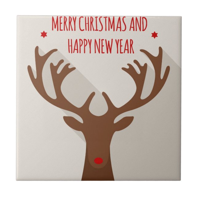Christmas reindeer hip cool elk modern tile (Front)