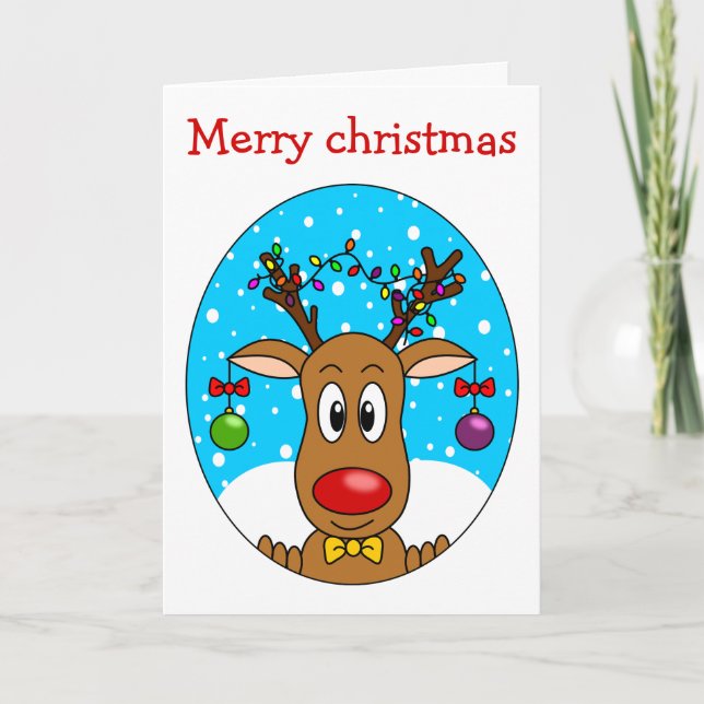 Christmas Reindeer Holiday Card (Front)