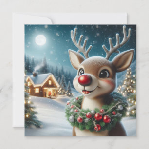 Christmas Reindeer Holiday Card