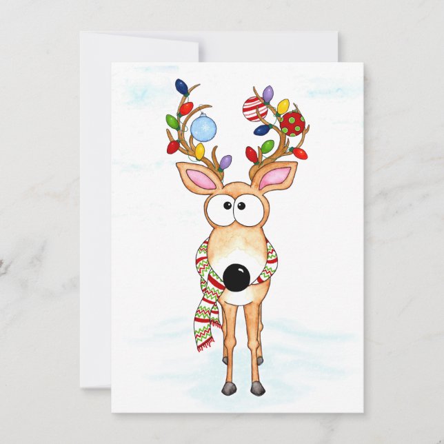 Christmas Reindeer  Holiday Card (Front)