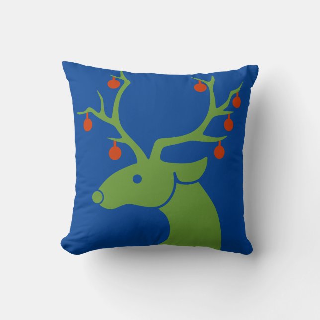 Christmas Reindeer Holiday Customised Pillow (Front)