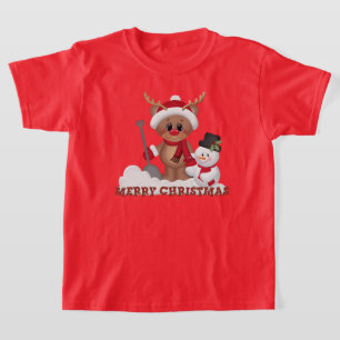 Christmas reindeer Holiday kids t-shirt