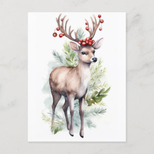 Christmas Reindeer Holiday Postcard