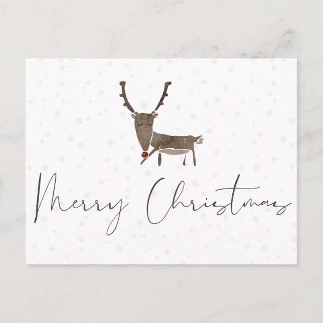 Christmas Reindeer Holiday Postcard (Front)