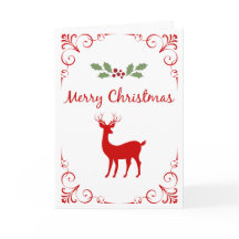 Christmas Reindeer Holly Classic Elegant
