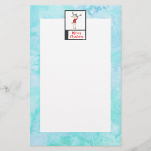 Christmas Reindeer In An Ugly Sweater Whimsical Stationery