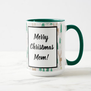 Christmas Reindeer in the Evergreen Winter Forest Mug