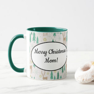 Christmas Reindeer in the Evergreen Winter Forest Mug