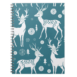 Christmas reindeer in woolly hatsdeer,reindeer,vin notebook
