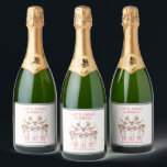 Christmas Reindeer Jingle & Mingle Personalised Sparkling Wine Label<br><div class="desc">Christmas Reindeer Jingle & Mingle Festive Party Personalised Name Sparkling Wine Labels Stickers features festive reindeer with pink bows and floral accents with the text "Let's Jingle & Mingle" in modern pink calligraphy script typography with your personalised name. Perfect personalised gift for Christmas and the holidays for family and friends....</div>