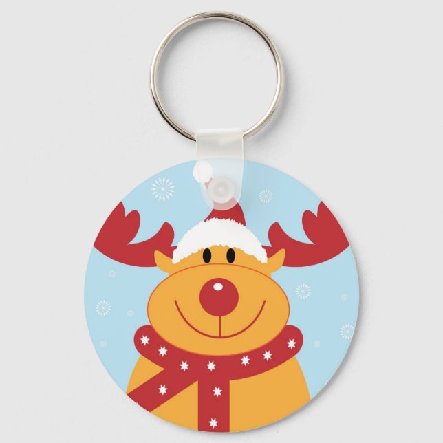 Christmas Reindeer Key Ring (Front)