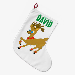 Christmas Reindeer Large Christmas Stocking