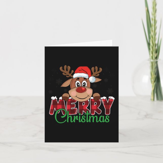 Christmas Reindeer Men Women Family Matching Reind Card (Front)