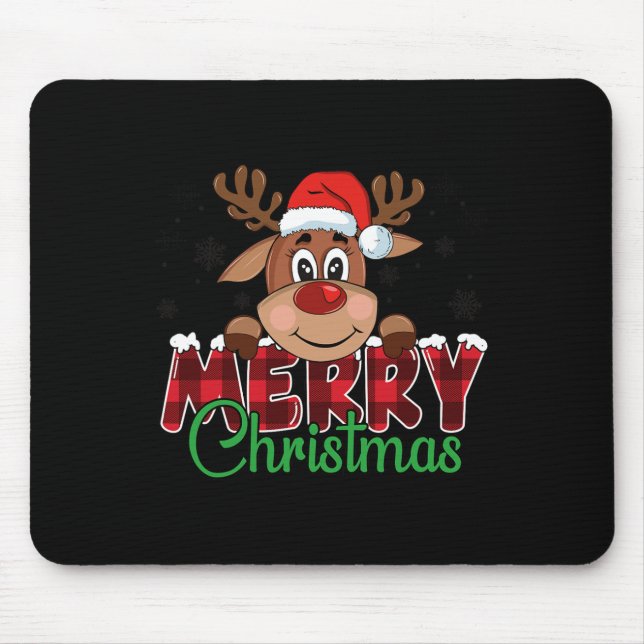 Christmas Reindeer Men Women Family Matching Reind Mouse Mat (Front)