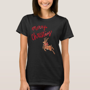 Christmas Reindeer Merry Christmas Cute  For Women T-Shirt