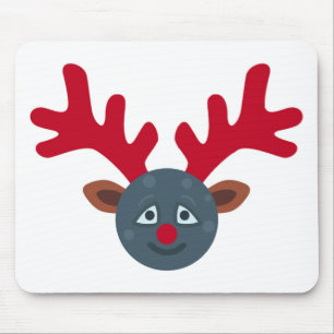 christmas reindeer moon emoji mouse mat