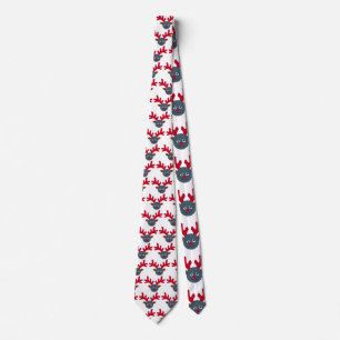 christmas reindeer moon emoji tie