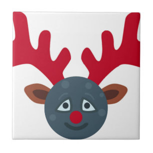 christmas reindeer moon emoji tile