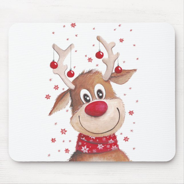 Christmas reindeer mouse mat (Front)