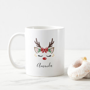 Christmas reindeer mug gift for her